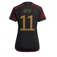 Tyskland Mario Gotze #11 Fotballklær Bortedrakt Dame VM 2022 Kortermet
